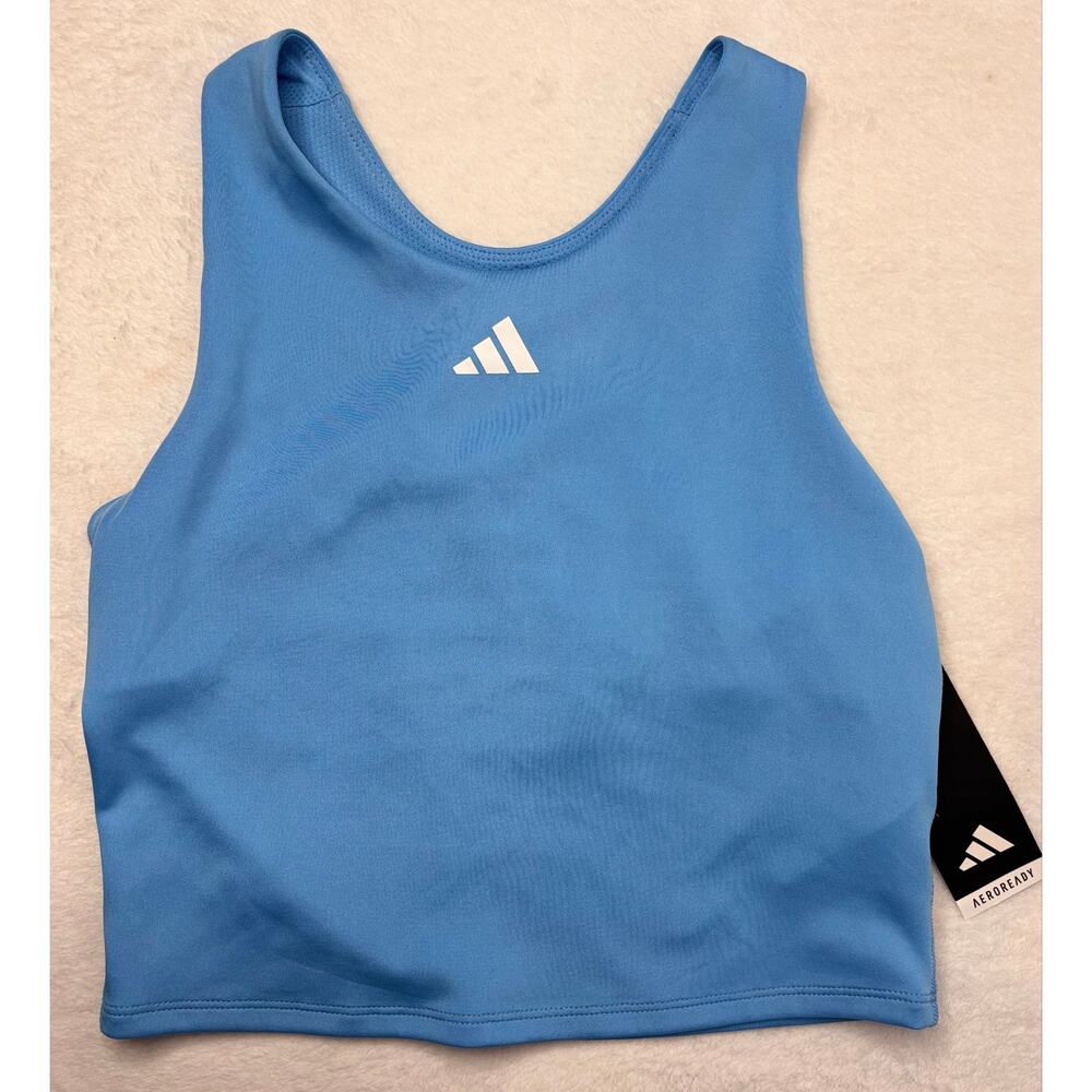 Adidas Girl’s XL (16) Lt Blue Aeroready Slim Fit Athletic Tank Top NWTs